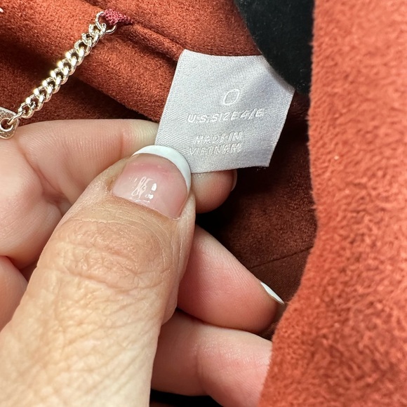 NWT 4/6 CHICOS Elongated Rich mahogany faux suede mature sophisticated jacket - Picture 6 of 14